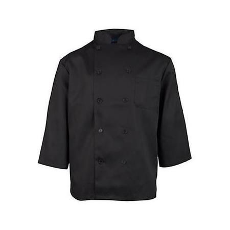 KNG Large Men's Black 3/4 Sleeve Chef Coat 1660L